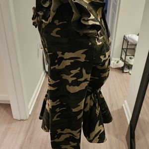 Peplum Camo Jacket